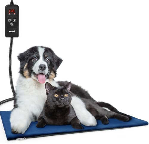 pecute Haustier Heizkissen, Katzen & Hund Heizmatte Innen, Hunde Heizkissen Sicher, 6 Stufen Temperatur & Timing Einstellbar Elektrisch Haustier Heizdecke für Hunde Katzen(XXL, 120x70cm)