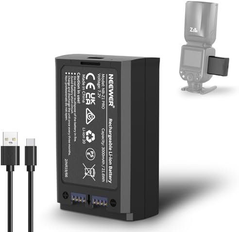 NEEWER 7,2V/3000mAh Batterie Li-ION de Rechange pour Flash Speedlite, Batterie au Lithium pour Z2PRO-C Z2PRO-S Z2PRO-N, Z2-C Z2-S Z2-N, Z1-C Z1-S Z1-N, Z880-C Z880-S Z880-N Flash Speedlite, NB-Z1 Pro