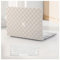BYCeKe Compatible with MacBook Pro 14 inch Case 2024-2021 M4 M3 M2 M1 A3112 A3185 A3401 A2918 A2992 A2779 A2442,Checkered Textured Cream Leather Hard Shell Case & Keyboard Cover for Mac Pro 14,Beige