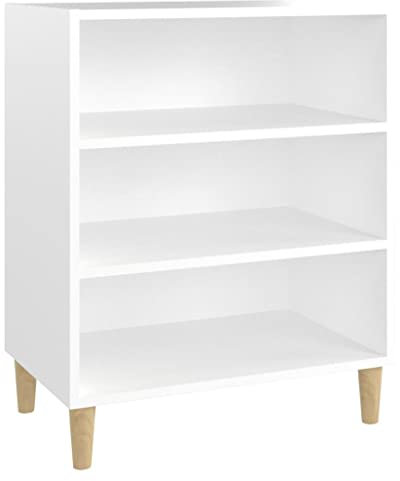 AUVYI Esszimmer Sideboard 57x35x70 cm Skandinavischem Büro Wohnzimmer Aufbewahrungsschrank Reichlich Stauraum Beistellschrank Platzierung von Zeitschriften DVDs Büchern Weiß