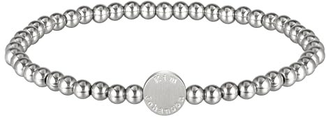 KIM JOHANSON® Edelstahl Damen Beads Armband in Silber, Gold & Roségold | Perlenarmband mit 4mm Kugeln | Wasserfest | Boho Schmuck | Elastisches Kugelarmband | Multi Layer Armkette | Inkl Schmuckbeutel