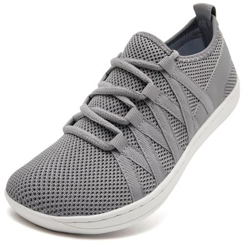 VLHGCG Womens Barefoot Minimalist Shoes Barefoot Trainers Toe Box and Zero Drop Sole Sneakers Lightweight and Breathable White Size UK7