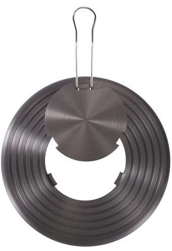 Alloy Heat Conducting Plate, 10.24in Removable Gas Stove Cooker Heat Conducting Plate Cooktop Diffuser Tray with Removable Handle for All Kitchen Needs (Silver)