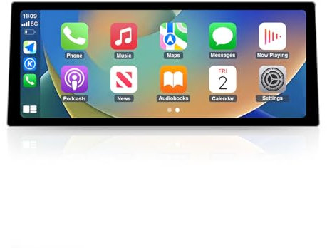 Road Top CarPlay Car Radio Coche, 12,3 Pulgadas Pantalla Táctil de para BMW X5 X6 Serie E70/E71 con CCC Sistema (2007-2009 Año), Estéreo de Coche con Bisel Estrecho para CarPlay/Android Auto