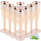 AUTOWNLUX Lot de 50 flûtes à champagne en plastique - 150 ml - Avec bord doré rose et paillettes or rose - En plastique - Réutilisables - Pour mimosa, bar, mariage, fête, pique-nique en plein air