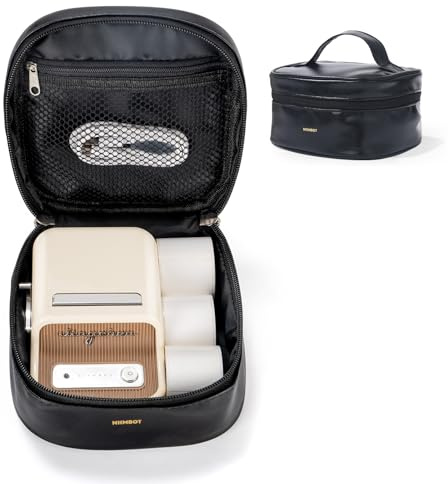 NIIMBOT Tragetasche kompatibel mit B1 B21 B21Pro B3S Etikettendrucker, Elektronik Organizer Tasche Etui Reise Organisation für Etikettendrucker, Etikettenrolle, und USB-Kabel (nur Box), Schwarz