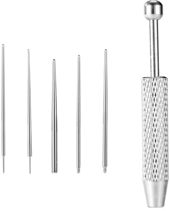 Lyreh Piercing Taper Werkzeug Kugelgreifer, Edelstahl Diamant Klauenpinzette Juwelier Aufnahmewerkzeug 16G 18G Flacher Gewindeloser Einführstift für Ohr Nase Lippe