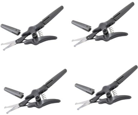 Ipetboom 4 Stück Runde Kopf Nasenhaarschere und Augenbrauenschere für Männer Trimmen von Bart Augenbrauen und Gesichtshaare Ergonomisches Design Graue Farbe Kompakt und Sicher zu Verwenden