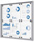 Vitrine d'affichage intérieur fond acier laqué - 6 feuilles