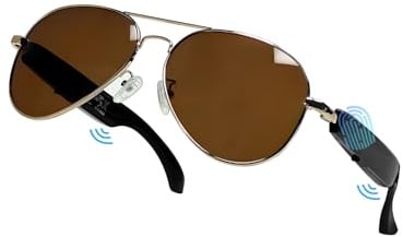 LONGLU Smart Glasses, AI Smart Glasses with Hyper MZT App - Real-Time 100+ Language Translation, Touch Photography, UV400 Protection & Bluetooth 5.4 (Brown)
