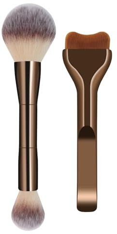 Gesichts Make-up Pinsel Set, 3-teiliges Schminkpinsel set - Foundation Pinsel, Puderpinsel & Blush Pinsel - Weiche Synthetische Borsten Vegan Pinselset Für Flüssige Foundation, Creme & Puder