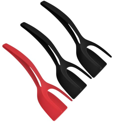 Toyvian Lot de 3 Pinces à Barbecue en Silicone Épaissi Multifonction Cuisine et Camping, Ustensiles Résistants et Pratiques pour Griller et Servir