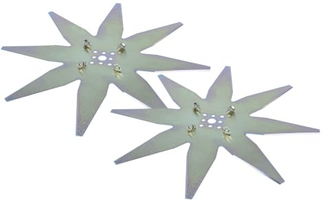 vhbw 2x Ersatz-Messer (8-Stern) Ersatz für Zucchetti 200Z05100A | LIZARD für Rasenmäher - Ersatzklinge Grau, Stahl