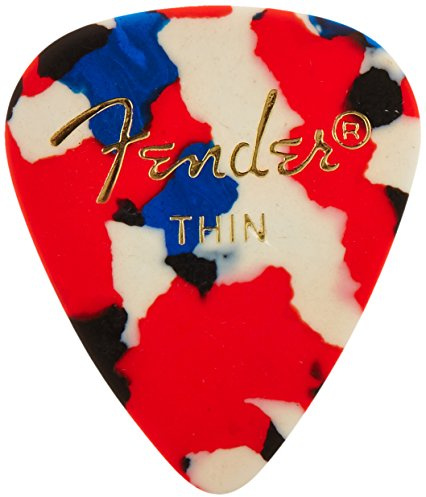 Fender Accessories 098-0351-150 Classic Celluloid Guitar Picks Thin 351 Shape, 1 Gross - Confetti