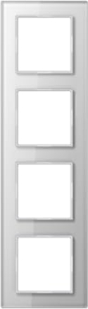 Jung AC 584 GL WW Rahmen Glas 4fach Serie A creation alpinweiß