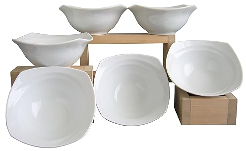 CreaTable, 13166, Serie Celebration weiss, 6-teiliges Geschirrset für 6 Personen, Müslischale aus Porzellan, spülmaschinen- und mikrowellengeeignet, Made in Europe