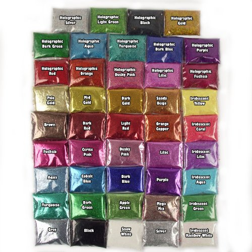 25g Single Packet of Ultra Fine Glitter in One Colour (Holo. Light Green)