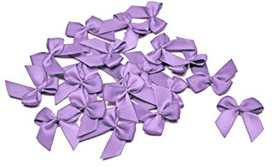 20 Stück Satinschleifen 2,5x3cm (flieder 462) // Deko Schleifen für Hochzeit Taufe Kommunion Applikation Streudeko einfarbig