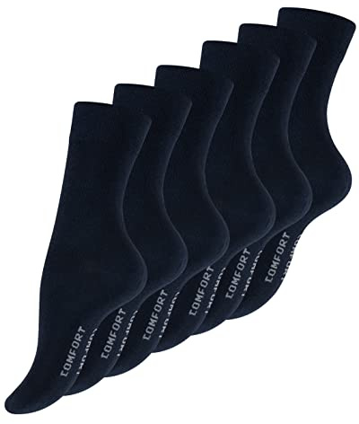 VCA 6 Paar Damen Wohlfühlsocken, Ohne Gummibund, Baumwolle, handgekettelte druckfreie Spitze