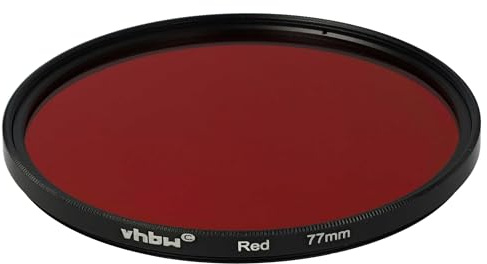 vhbw Filtre de Couleur Universel pour Les objectifs de Filetage de 77mm | Filtre rouge