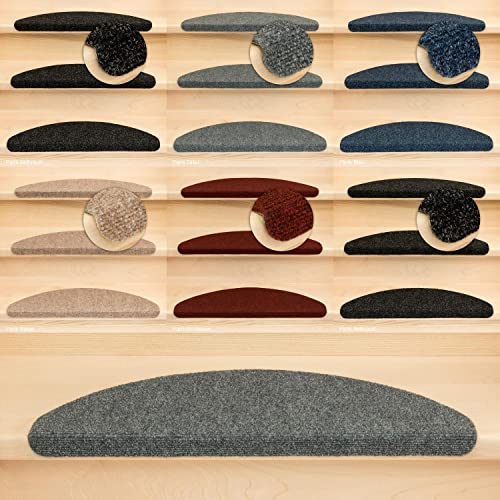 Kettelservice-Metzker Stufenmatten Ramon MW Halbrund | in verschiedenen Set Varianten | 65x21x3,5cm | Grau 15 Stück