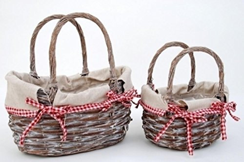 Deko Korbtaschen 2 Größen im Set, Pflanztaschen. Breite 22cm / 27cm