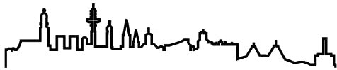Skyline4u Hamburg Skyline Silhouette Wandtattoo 100 x 19,7cm schwarz