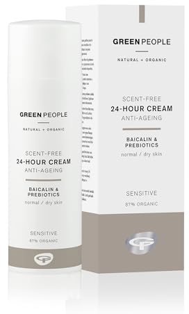 Green People Crema Senza Profumo 24 Ore - Crema Viso Giorno e Notte per Pelli Sensibili - Rassodante - Vegana e Naturale - 50ml