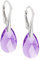 Orecchini Femminili In Argento Sterling Con Pendenti Di Cristallo Viola