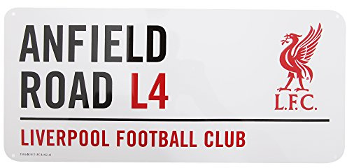 Liverpool FC Official Anfield Road Football Crest Street Sign (One Size) (White/Black/Red)
