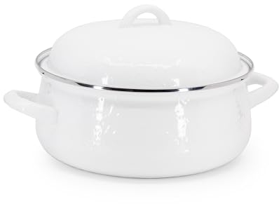 Golden Rabbit Emaillegeschirr – 4 qt Dutch Oven (massives Weiß)