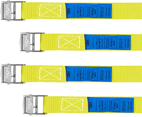 Spanngurt 40 cm, Gurt, Transportsicherung, Sicherungsgurt, Transport, Spanngurte, Ladungsicherung, 4 Stück im Set, gelb, RACEFOXX