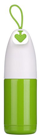 INVODA Termo en forma de corazón de 10 onzas (300 ml) Botella de agua aislada para mujeres, hombres y adolescentes, niñas, niños, estudiantes, escuela, viajes, oficina al aire libre (verde)