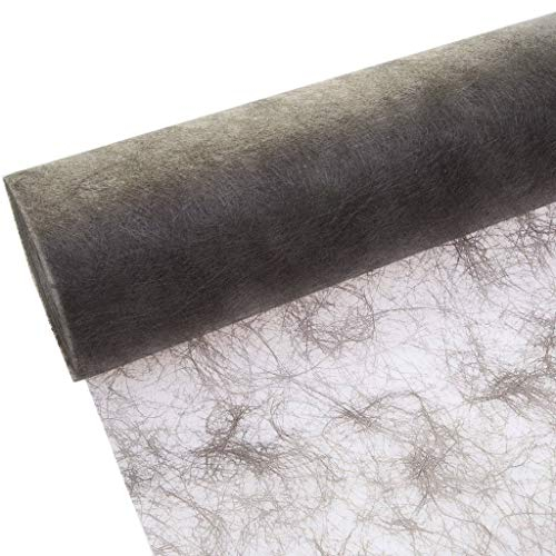 Sizoflor Tischband Tischläufer Tischdeko - 25 Meter + 300 Mini-Dekodiamanten Gratis (30cm Breite, Anthrazit)