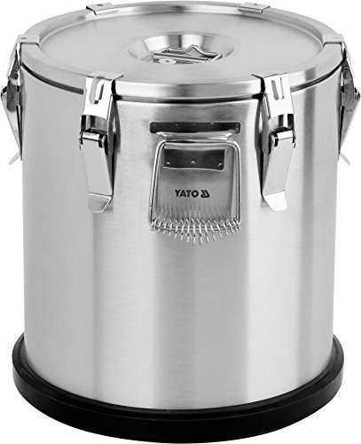 YATO Profi Gastro Edelstahl Thermotransportbehälter mit PU-Isolierung, Thermospeisenbehälter, Speisenbehälter(20 Liter)