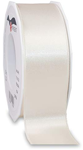 Präsent C.E. Pattberg Satin Elfenbein, 25 m Satinband zum Einpacken von Geschenken, 40 mm Breite, Geschenkband zum Dekorieren & Basteln, Dekoband, Anlass