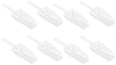 TOYMYTOY Paletta di plastica per mollette di popcorn per buffet a buffet con fiocchi di ghiaccio, 8 pezzi, in plastica trasparente