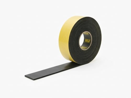 HSF EPDM Vollgummi Dichtband selbstklebend – 20mm x 2mm – 9,5 m Rolle – formstabil, witterungsbeständig – Schutz-, Trenn- & Montageband für Bau, Handwerk & DIY