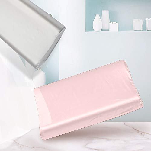 THXSILK 19 Momme Maulbeerseide Kissenbezug für Kontur Gedächtnisschaum Kissen Latex Kissen bezug Cervical Kissen, Hypoallergen Waschbar (50 x 30 x 10/7 cm, Bezauberndes Rosa)