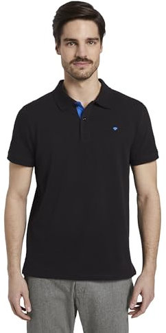 TOM TAILOR Herren Basic Poloshirt 1016502, 29999 - Black, M