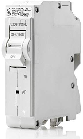 Leviton LB120-AFT 20A 1-Pole Plug-On AFCI Branch Circuit Breaker, Thermal Magnetic, 120V, White