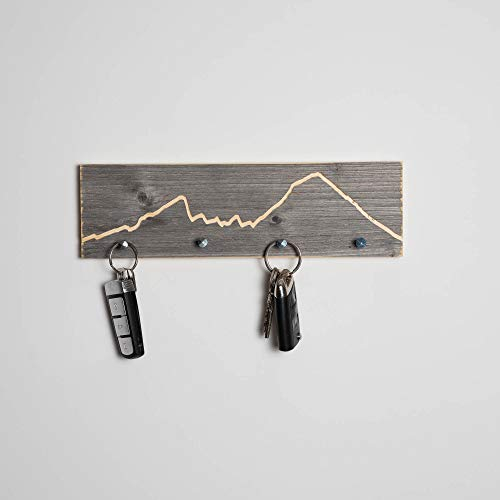 WOODS Schlüsselbrett Altholz Watzmann Edition | handgefertigt in Bayern | mehrere Ausführungen zur Auswahl | Schlüsselkasten Schlüsselhalter Schlüsselleiste Deko-Berge | Watzmann 30cm