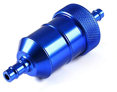 Filtro olio di ricambio EVGATSAUTO, 1/4 6mm Detergente carburante per moto Benzina Detergente filtro benzina adatto per moto ATV Pit Dirt Bike Blu