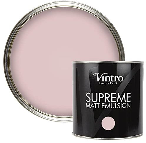 Vintro | Luxury Matt Emulsion | Light Pink | Smooth Chalky Finish | Multi Surface Paint | for Walls, Ceilings, Wood and Metal | 2.5L (Madame de Pompadour)