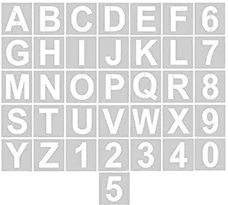 SyiXute 36 Piece Alphabet Schablonen,3 Zoll Wiederverwendbare Kuntstoff Buchstabe und Zahlen Schablonen für DIY Schule Kunst Projekte,Holz,Wand,Kreidetafel,Malen,Lernen