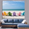 dsdsgog Ozean und Blauer Himmel Seestück Leinwand Malerei Strandkorb Druck auf Leinwand Pop Art Bilder Wandmalerei Wohnzimmer Dekor 30x40cm Rahmenlos