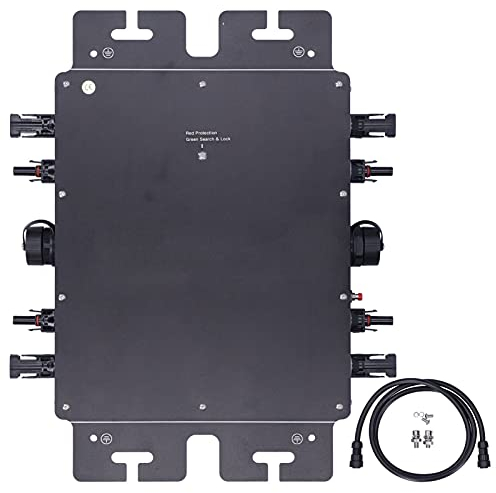 Micro Onduleur Solaire WiFi 1200W MPPT, Onduleur Réseau avec Sortie CA à Onde Sinusoïdale Pure 120V/230V, 3 Monophasés/5 Monophasés, APP Monitor Solar Converter Connect Panneau Solaire 22-55V(AC230V)