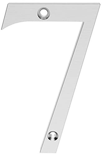 Satin Chrome Door Number 7-75mm Height - 4mm Depth - House Numeral Plaque | Front Door House Numbers - Decorative External Door Letters - Numeral & Letter Plaques
