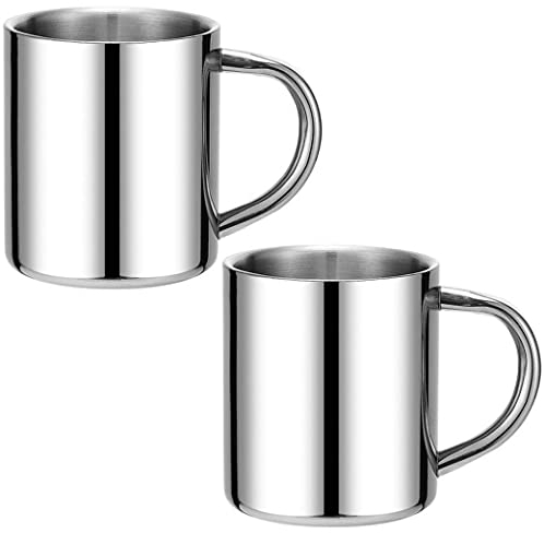 KOMUNJ 2 tazze termiche in acciaio inox di alta qualità, Bicchiere Termico Caffe, a doppia parete, senza BPA