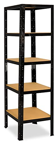 shelfplaza® 200x50x50cm Schwerlastregal Schwarz/Metallregal 5 Böden à 175kg Tragkraft/Lagerregal Regal Keller Haushaltsregal/Metall Regal Stehend